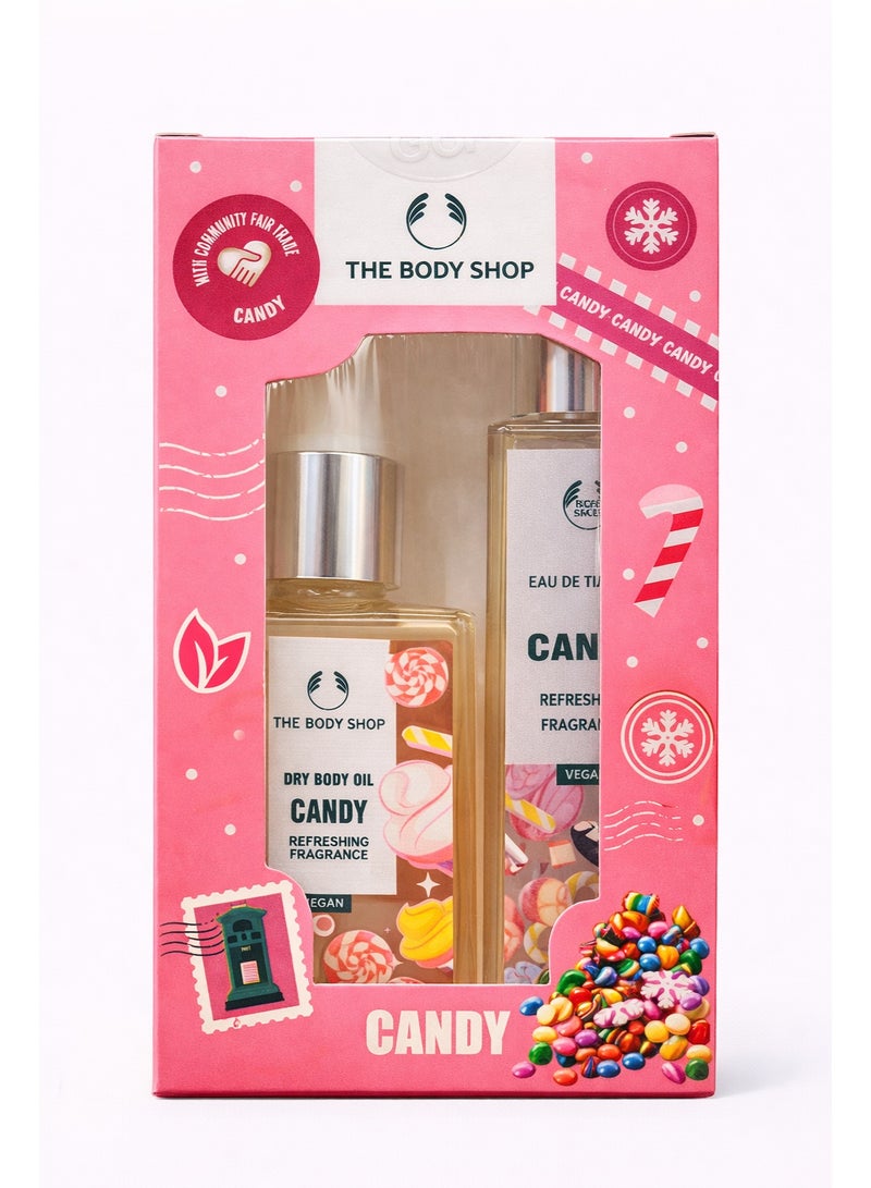 The Body Shop Candy Gift Set – Dry Body Oil & Fragrance - Image 1